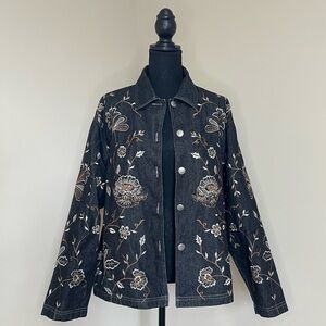 New Direction Denim Jacket Womens Black Medium Vintage